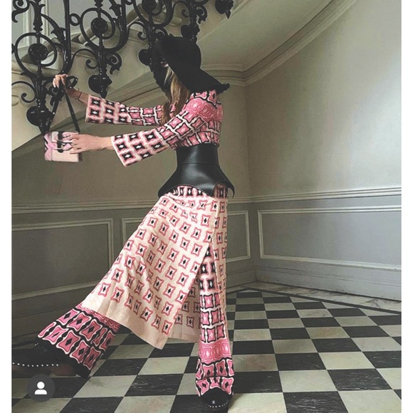 ZARA PINK GEOMETRIC PIRINT MAXI DRESS BLOGGER FAV - Picture 4 of 16